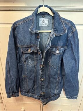 Distressed Denim Jean Jacket - Relaxed Fit